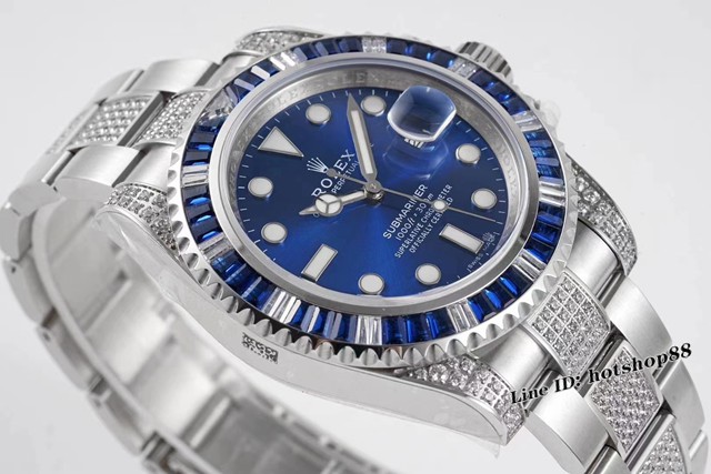 劳力士手表 Rolex绿幽灵 劳力士SUB潜航者后镶钻定制版复刻男表 gjs3212